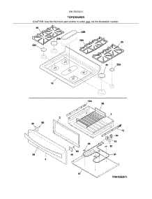 Top / Drawer parts for Kenmore Range 790.75233311 (79075233311, 790 75233311) from AppliancePartsPros.com