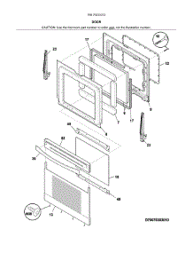 Door parts for Kenmore Range 790.75233312 (79075233312, 790 75233312) from AppliancePartsPros.com