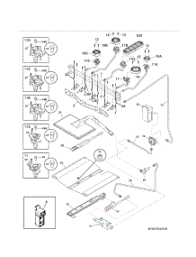 Burner parts for Kenmore Range 790.75333310 (79075333310, 790 75333310) from AppliancePartsPros.com