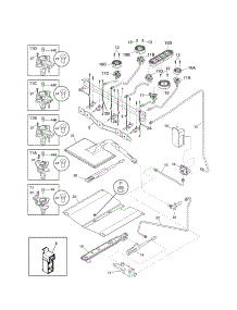 Burner parts for Kenmore Range 790.75333311 (79075333311, 790 75333311) from AppliancePartsPros.com