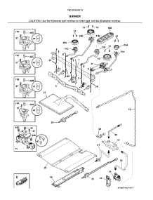 Burner parts for Kenmore Elite Range 79075343313 from AppliancePartsPros.com