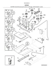 Burner parts for Kenmore Elite Range 79075353314 from AppliancePartsPros.com