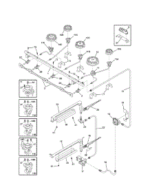 Burner parts for Kenmore Range 790.75403501 (79075403501, 790 75403501) from AppliancePartsPros.com