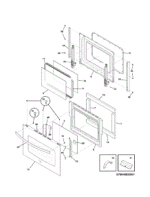Door parts for Kenmore Wall Oven 790.48833901 (79048833901, 790 48833901) from AppliancePartsPros.com