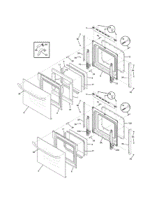 Doors parts for Kenmore Wall Oven 790.47739407 (79047739407, 790 47739407) from AppliancePartsPros.com