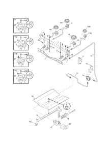 Burner parts for Kenmore Range 790.70119702 (79070119702, 790 70119702) from AppliancePartsPros.com
