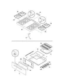 Top / Drawer parts for Kenmore Range 790.70261402 (79070261402, 790 70261402) from AppliancePartsPros.com