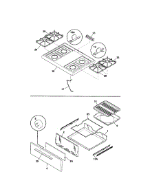 Top / Drawer parts for Kenmore Range 790.70300701 (79070300701, 790 70300701) from AppliancePartsPros.com