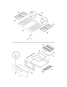 Top / Drawer parts for Kenmore Range 790.70402010 (79070402010, 790 70402010) from AppliancePartsPros.com