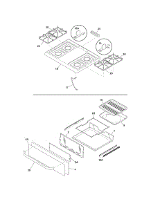 Top / Drawer parts for Kenmore Range 790.70403011 (79070403011, 790 70403011) from AppliancePartsPros.com