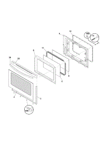 Door parts for Kenmore Range 790.70503011 (79070503011, 790 70503011) from AppliancePartsPros.com