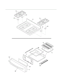 Top / Drawer parts for Kenmore Range 790.70503013 (79070503013, 790 70503013) from AppliancePartsPros.com
