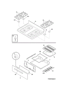Top / Drawer parts for Kenmore Range 790.70509010 (79070509010, 790 70509010) from AppliancePartsPros.com