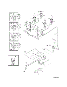 Burner parts for Kenmore Range 790.70509010 (79070509010, 790 70509010) from AppliancePartsPros.com