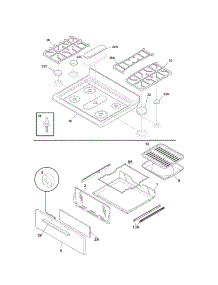 Top / Drawer parts for Kenmore Range 790.70602010 (79070602010, 790 70602010) from AppliancePartsPros.com