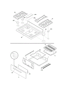 Top / Drawer parts for Kenmore Range 790.70602012 (79070602012, 790 70602012) from AppliancePartsPros.com