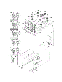 Burner parts for Kenmore Range 790.70609013 (79070609013, 790 70609013) from AppliancePartsPros.com