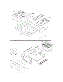 Top / Drawer parts for Kenmore Range 790.70609014 (79070609014, 790 70609014) from AppliancePartsPros.com