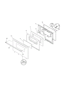 Door parts for Kenmore Range 790.71052405 (79071052405, 790 71052405) from AppliancePartsPros.com