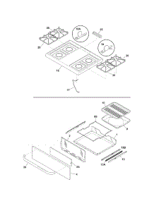 Top / Drwaer parts for Kenmore Range 790.71153701 (79071153701, 790 71153701) from AppliancePartsPros.com