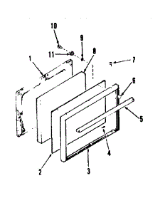 Oven Door Section parts for Kenmore Range 911.6348610 (9116348610, 911 6348610) from AppliancePartsPros.com