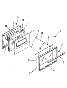 Oven Door Section parts for Kenmore Range 911.6348910 (9116348910, 911 6348910) from AppliancePartsPros.com