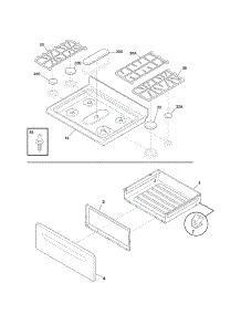 Top / Drawer parts for Kenmore Range 790.77479800 (79077479800, 790 77479800) from AppliancePartsPros.com