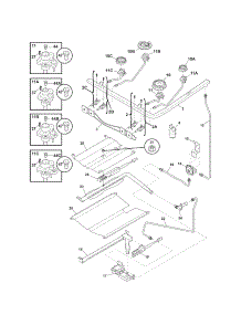 Burner parts for Kenmore Range 790.77492803 (79077492803, 790 77492803) from AppliancePartsPros.com
