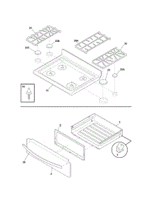 Top / Drawer parts for Kenmore Range 790.77499801 (79077499801, 790 77499801) from AppliancePartsPros.com