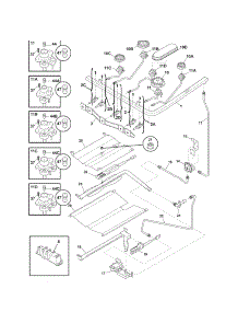 Burner parts for Kenmore Range 790.77512801 (79077512801, 790 77512801) from AppliancePartsPros.com