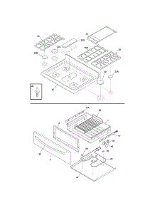 Top / Drawer parts for Kenmore Range 790.77512804 (79077512804, 790 77512804) from AppliancePartsPros.com