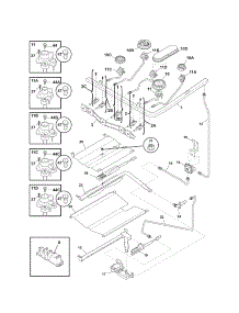 Burner parts for Kenmore Range 790.77512805 (79077512805, 790 77512805) from AppliancePartsPros.com