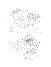 Top / Drawer parts for Kenmore Range 790.77513802 (79077513802, 790 77513802) from AppliancePartsPros.com