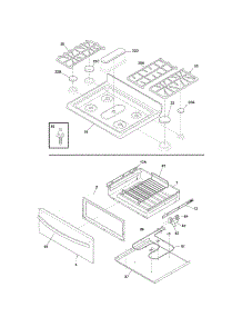 Top / Drawer parts for Kenmore Range 790.77513803 (79077513803, 790 77513803) from AppliancePartsPros.com
