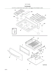 Top / Drawer parts for Kenmore Range 790.77513808 (79077513808, 790 77513808) from AppliancePartsPros.com