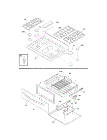 Top / Drawer parts for Kenmore Range 790.77519800 (79077519800, 790 77519800) from AppliancePartsPros.com