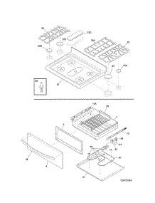 Top / Drawer parts for Kenmore Range 790.77519805 (79077519805, 790 77519805) from AppliancePartsPros.com