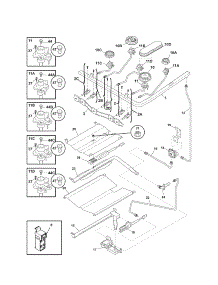 Burner parts for Kenmore Range 790.77519806 (79077519806, 790 77519806) from AppliancePartsPros.com
