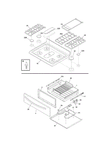 Top / Drawer parts for Kenmore Range 790.77523800 (79077523800, 790 77523800) from AppliancePartsPros.com