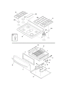 Top / Drawer parts for Kenmore Range 790.77543801 (79077543801, 790 77543801) from AppliancePartsPros.com