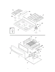 Top / Drawer parts for Kenmore Range 790.77543803 (79077543803, 790 77543803) from AppliancePartsPros.com