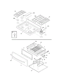 Top / Drawer parts for Kenmore Range 790.77553805 (79077553805, 790 77553805) from AppliancePartsPros.com