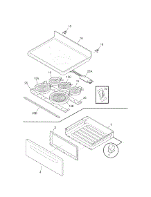 Top / Drawer parts for Kenmore Range 790.97422901 (79097422901, 790 97422901) from AppliancePartsPros.com
