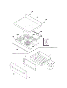 Top / Drawer parts for Kenmore Range 790.97453803 (79097453803, 790 97453803) from AppliancePartsPros.com