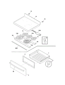 Top / Drawer parts for Kenmore Range 790.97453804 (79097453804, 790 97453804) from AppliancePartsPros.com