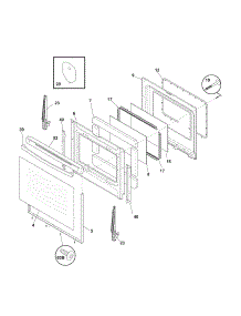 Door parts for Kenmore Range 790.97459801 (79097459801, 790 97459801) from AppliancePartsPros.com