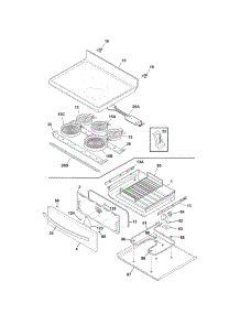 Top / Drawer parts for Kenmore Range 790.97473801 (79097473801, 790 97473801) from AppliancePartsPros.com