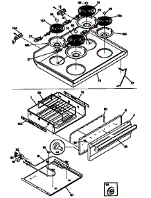 Top / Drawer parts for Kenmore Range 790.97475790 (79097475790, 790 97475790) from AppliancePartsPros.com
