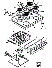 Top / Drawer parts for Kenmore Range 790.97476790 (79097476790, 790 97476790) from AppliancePartsPros.com