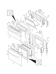 Doors parts for Kenmore Range 790.98032800 (79098032800, 790 98032800) from AppliancePartsPros.com